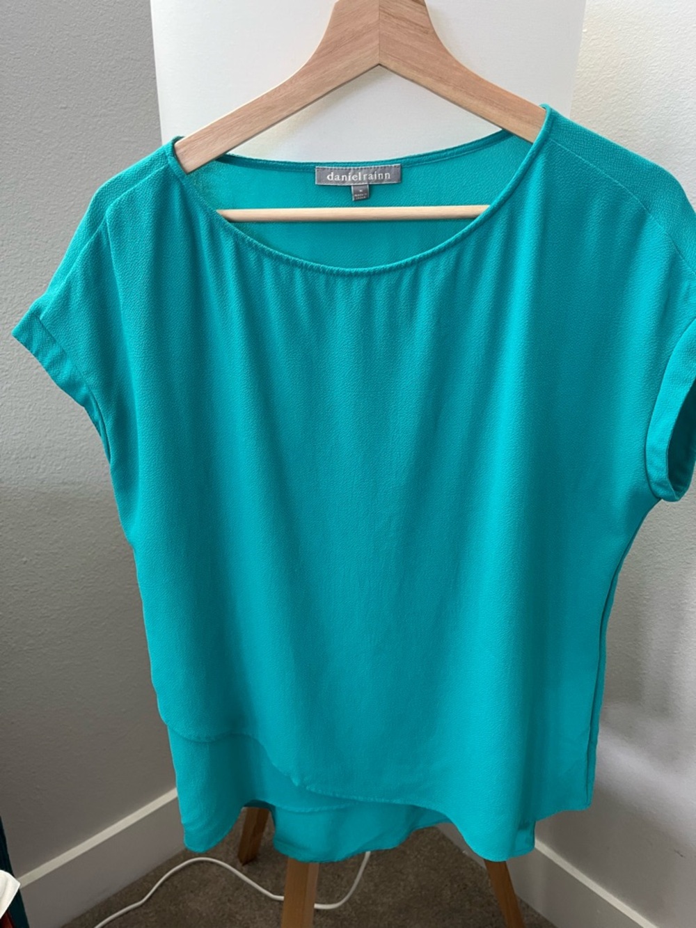 Daniel Rainn Teal Short-Sleeve Blouse